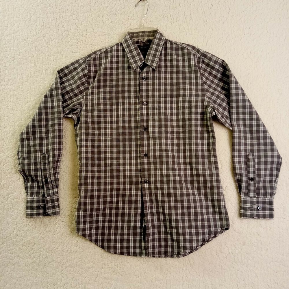 Dockers Shirt Mens Small Button Up‎ Long Sleeve Gray